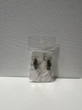 Wood black cat earrings