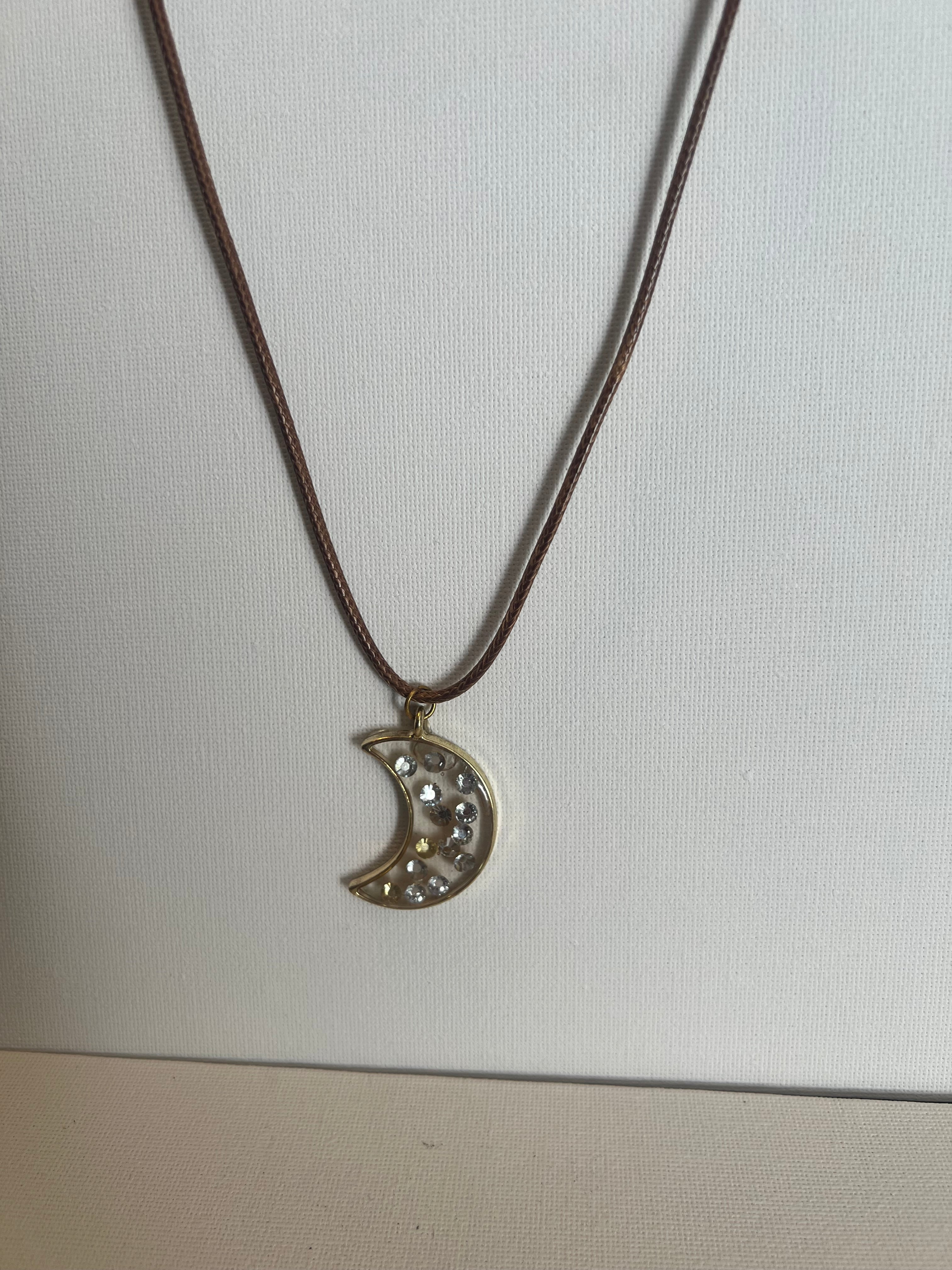 Moon resin necklace