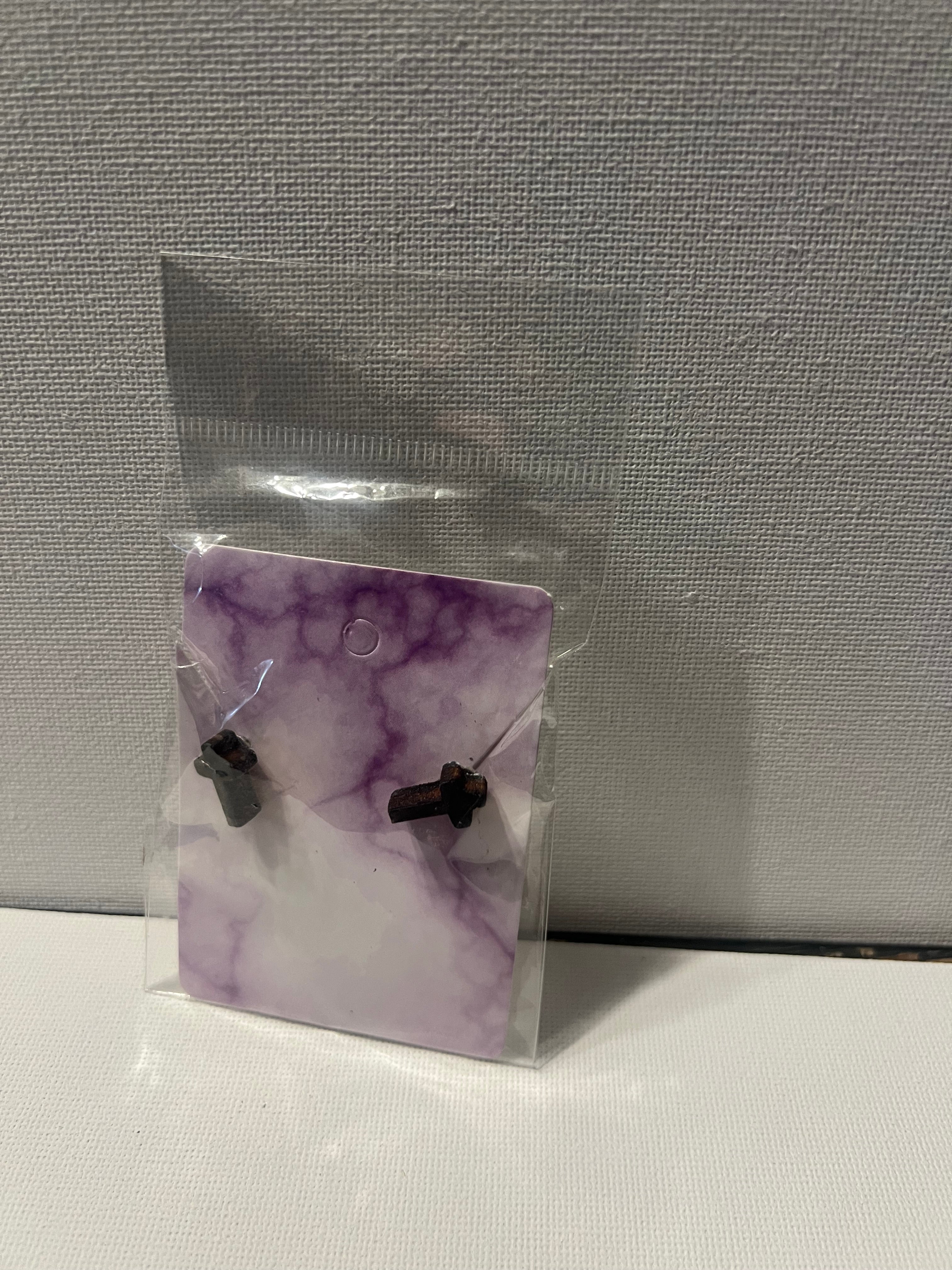 Black cross earrings