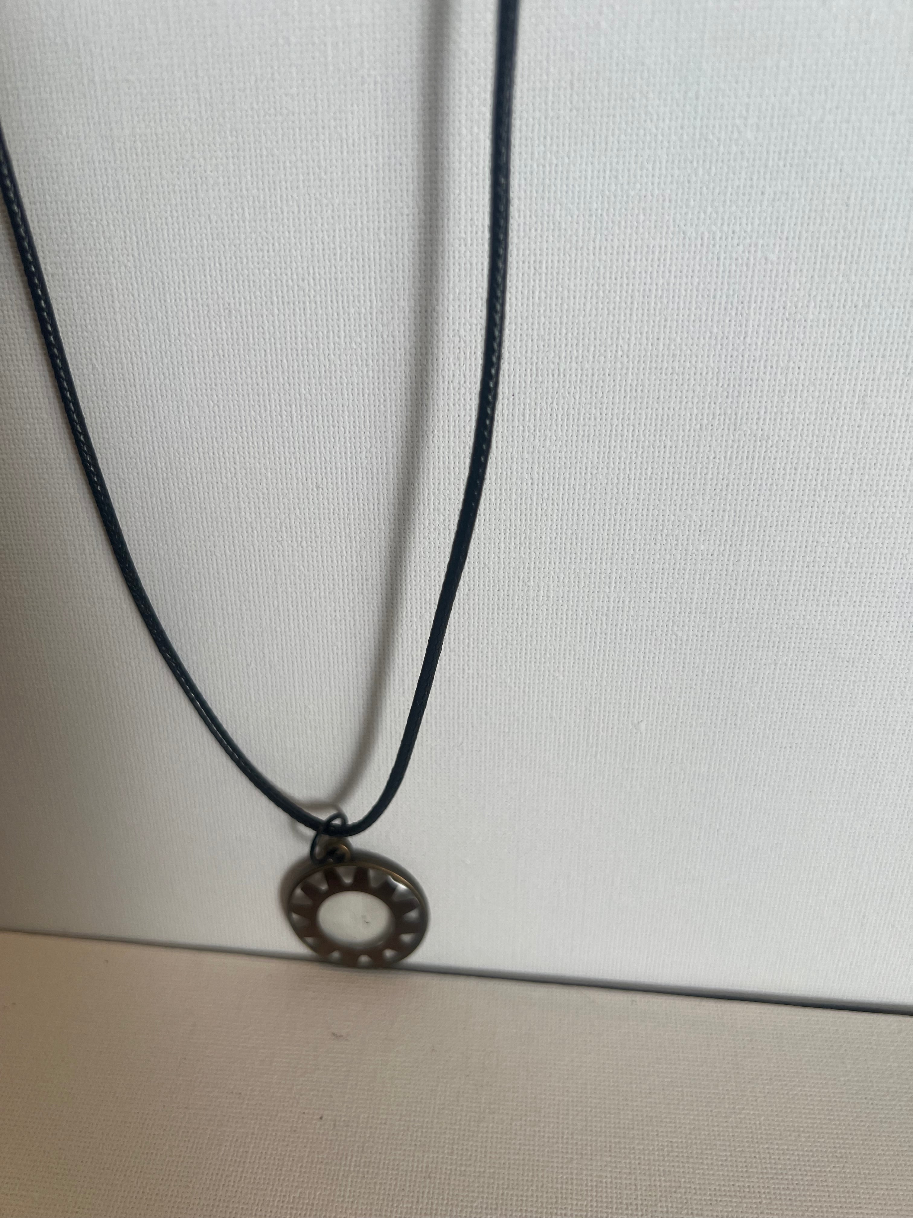 Bronze gear resin necklace