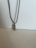Silver stones in bottle necklace